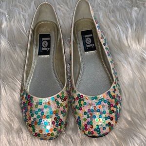 L.E.I SEQUIN FLATS SHOES